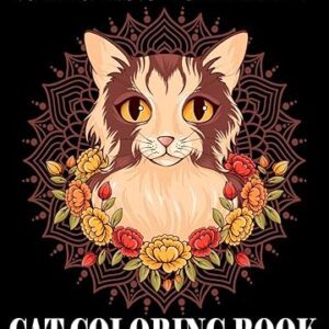Stress relief cat coloring book for all ages
